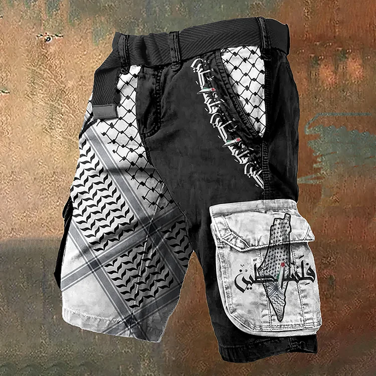 Hope Peace Forever And Stand With Palestine Cargo Shorts (Belt Not Included)