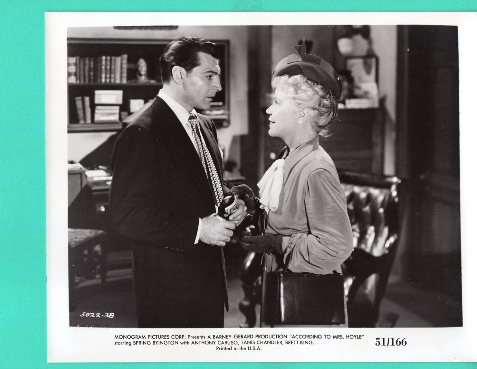 SPRING BYINGTON ANTHONY CARUSO 1951 Movie Photo Poster painting 8x10 According To Mrs. Hoyle