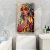 DIY Round Diamond Painting Aboriginal Women Rhinestone Home Decor Mosaic