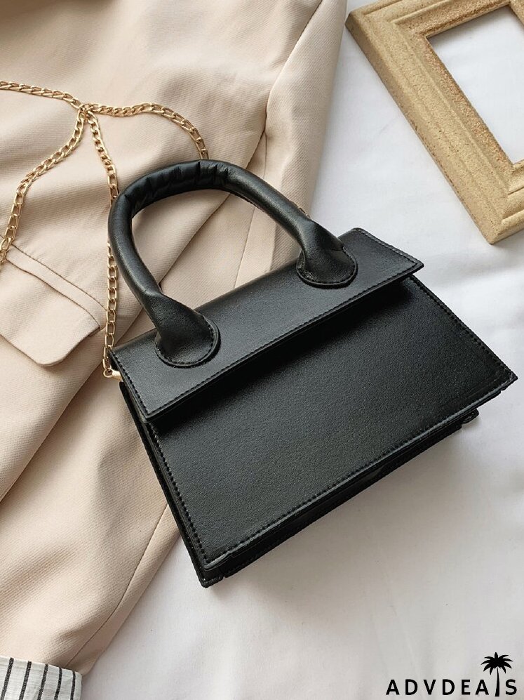 Flap Trapezoid Satchel Bag