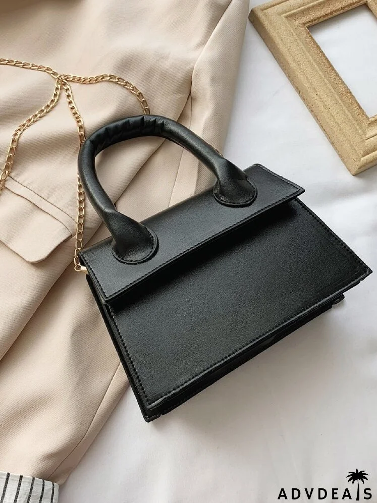 Flap Trapezoid Satchel Bag