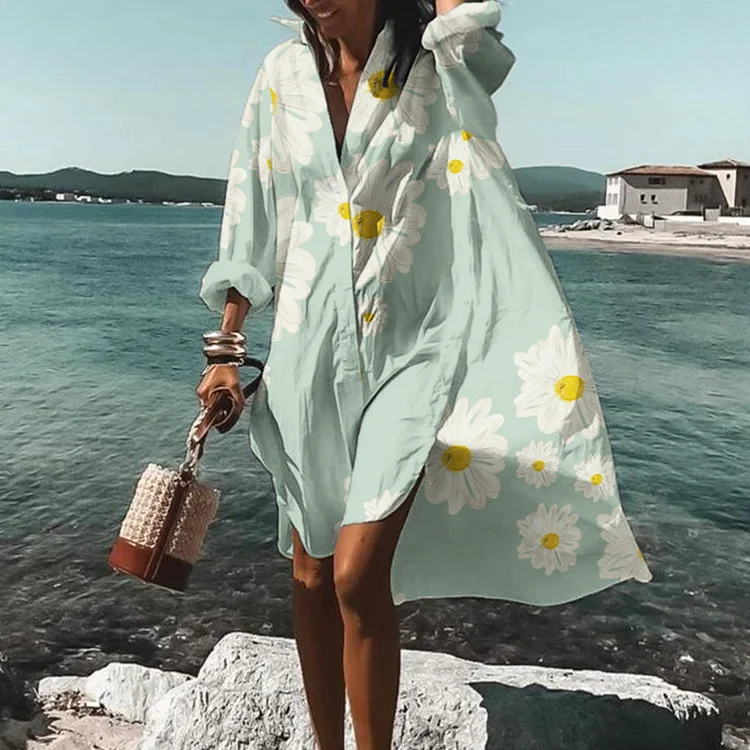 Daisy Print Midi Dress