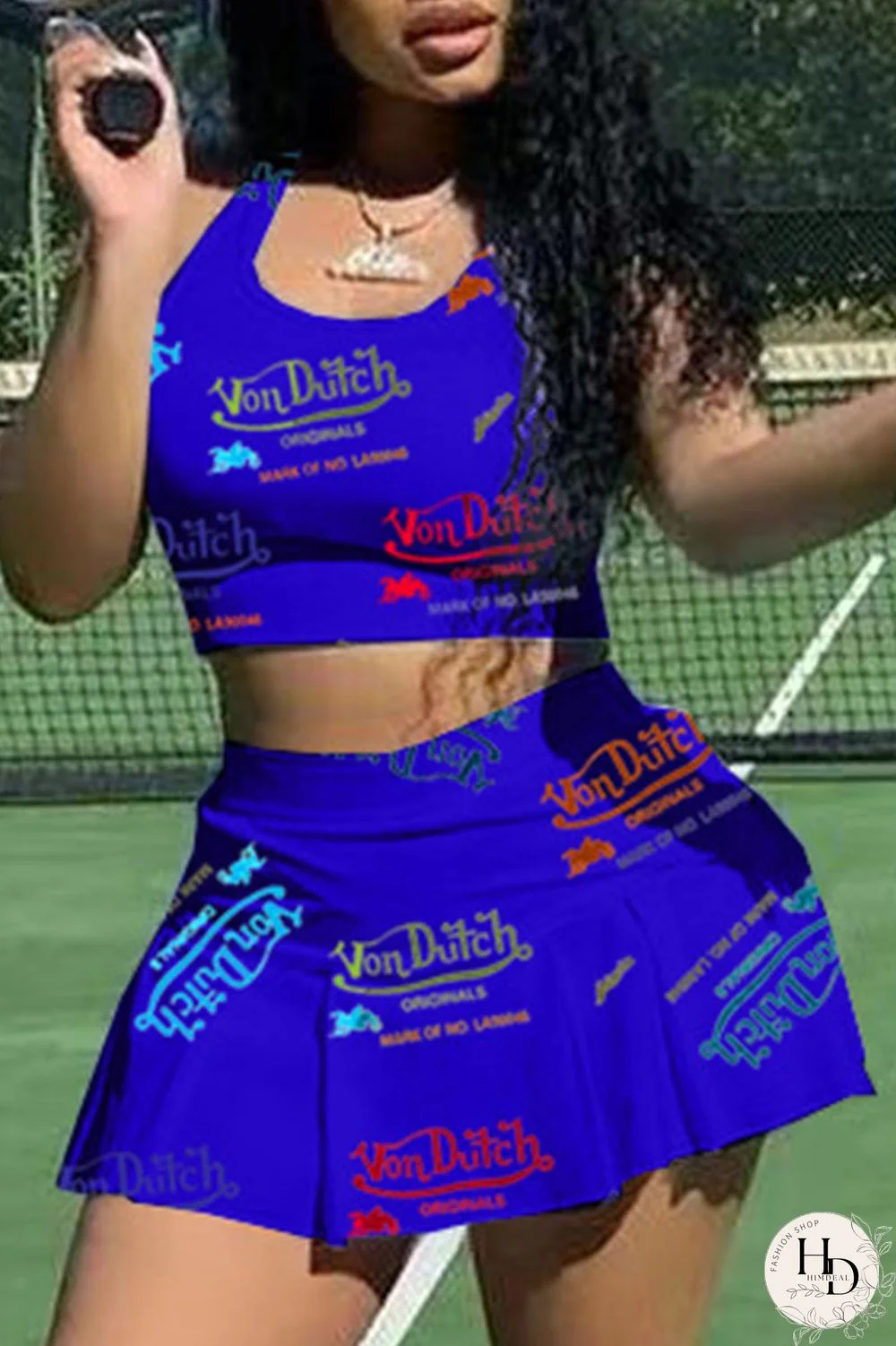 White Casual Letter Print Patchwork U Neck Sleeveless Two Pieces