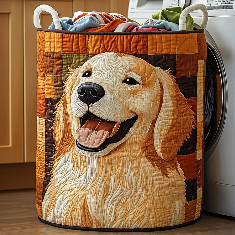 Golden Retriever Quilted Laundry Basket GFTOMA5131