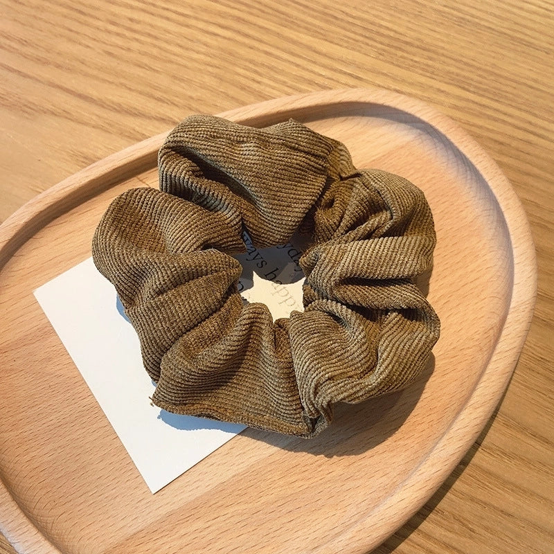Retro Autumn And Winter Corduroy Hair Ring Fabric Simple Hair Scrunchies