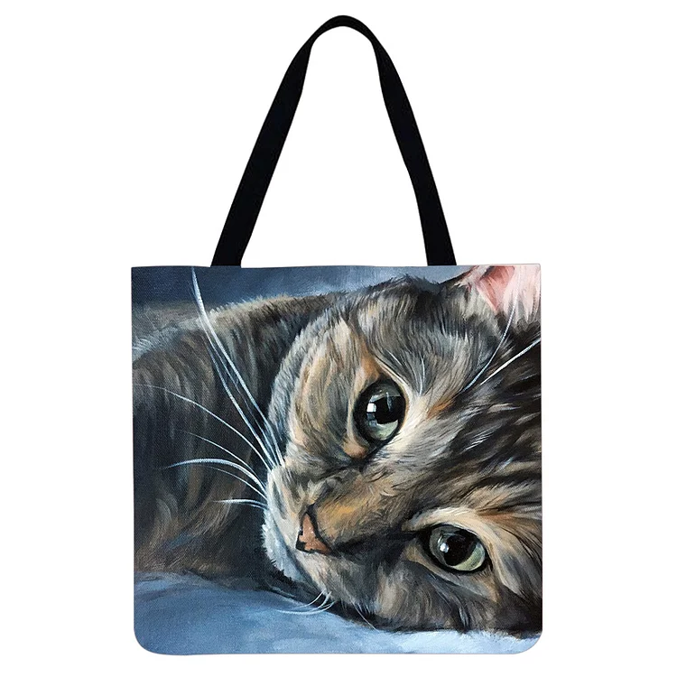 cat - Linen Tote Bag