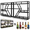 [US Local Warehouse] Metal Wall Mounted Wine Rack 3-Tier with Glass Holder for Kitchen Home Black