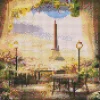 Window Scenery Eiffel Tower  | Full Round Diamond Painting Kits