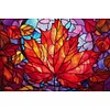 >SALE<Full Embroidery Cotton Thread 11CT Print Stain Glass Maple Cross Stitch 60x40cm