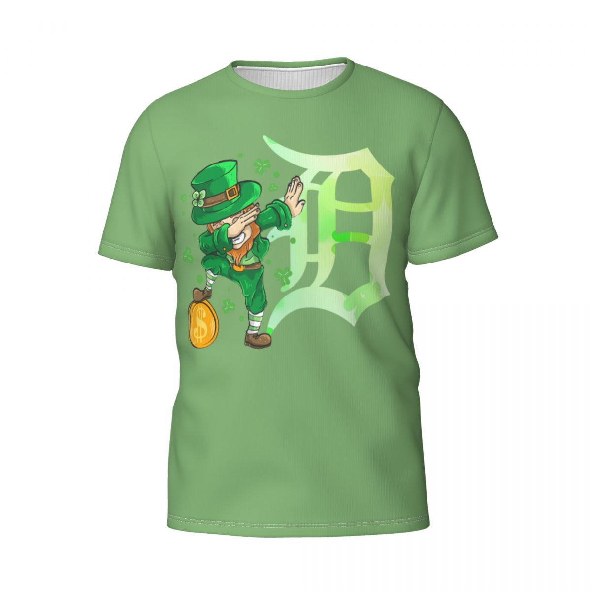 Detroit Tigers St Patrick's Day Dabbing Leprechaun Printed Men's T-Shirt