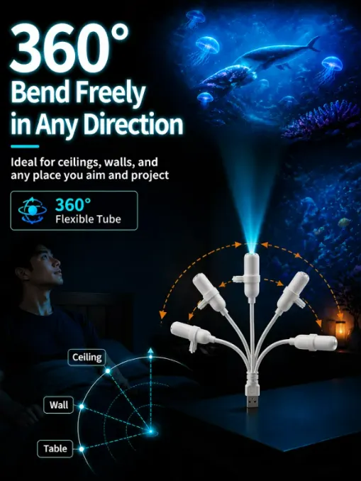 Comauo Ocean & Galaxy Projector: Ultra-HD Sphere Tech, Turns Your Room & Car Into an Aquarium in 1s.