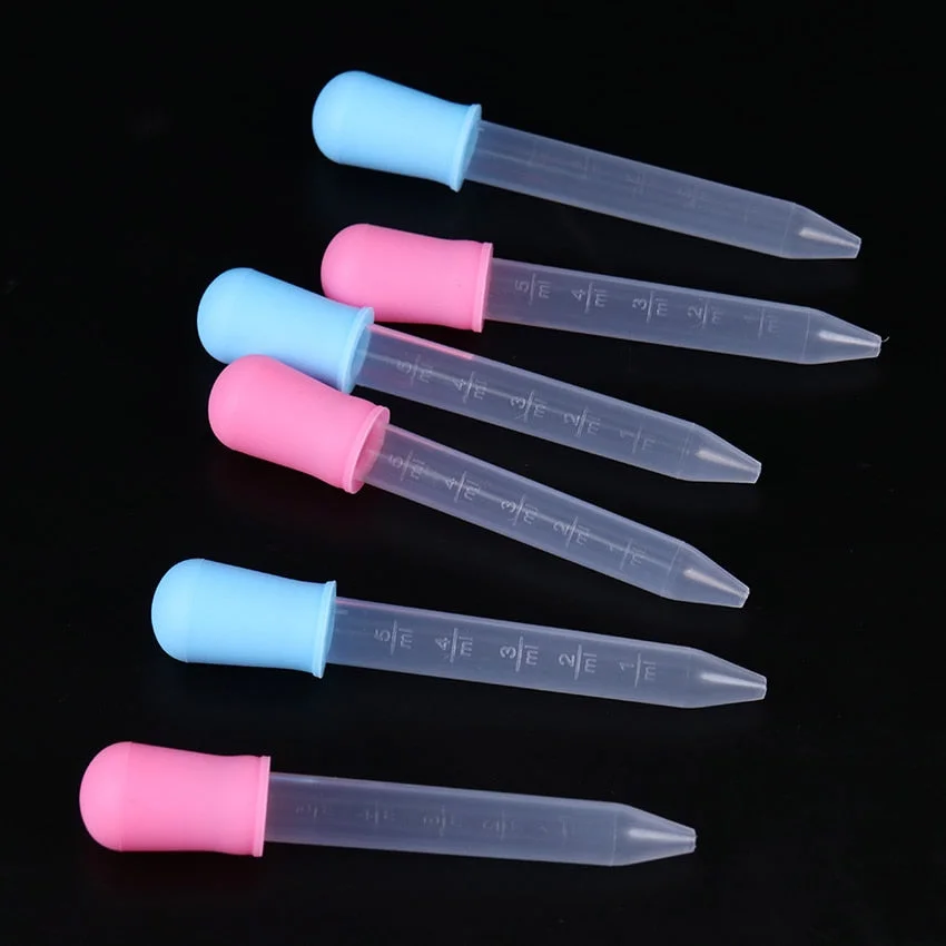 1PC Small Silicone Plastic Feeding Medicine Liquid Ear Eye Graduated Pipette Dropper 5ml For School Lab Supplies