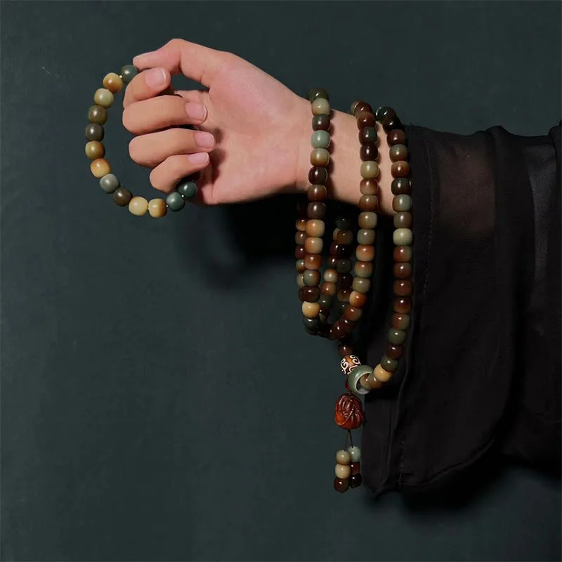 Peace Wisdom Bracelet Wrist Mala 108 Mala Beads Bodhi Seed Pocket Mala
