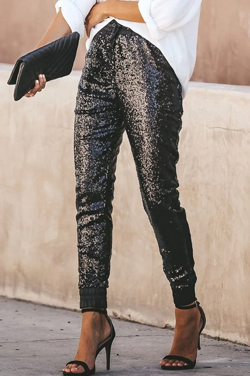 Fashion Stretch Sequins Trousers