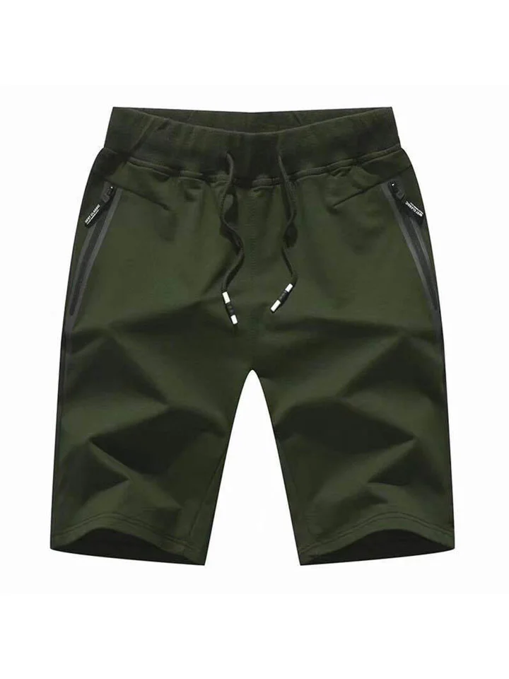 Men's Stylish Casual / Sporty Active Shorts Drawstring Pocket Elastic Waist Knee Length Pants Sports Outdoor Daily Inelastic Solid Color Comfort Breathable Mid Waist ArmyGreen Black Deep Blue Light-Cosfine