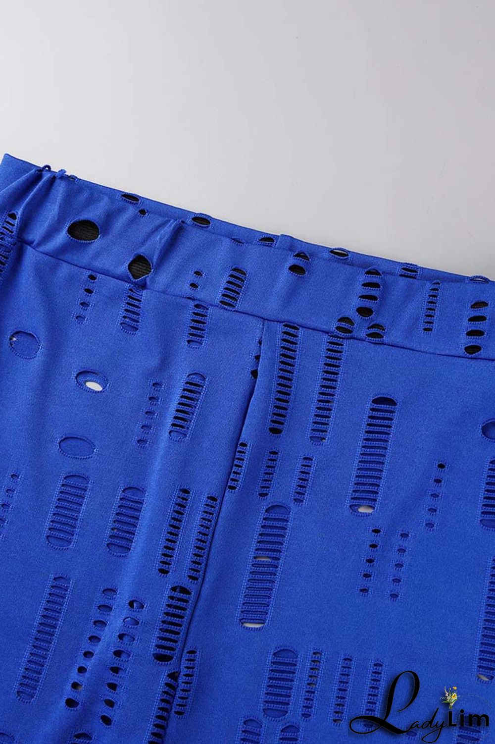 Black Fashion Sexy Solid Ripped Half A Turtleneck Long Sleeve Two Pieces