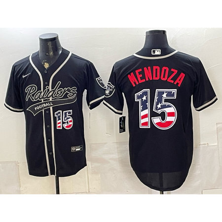Youth Las Vegas Raiders #15 Fernando Mendoza Black Vapor Limited Baseball Jersey MTNZ