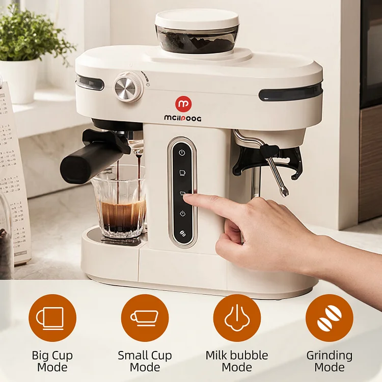 Small Espresso Coffee Machine With Grinder And Pods Mcilpoog AC510