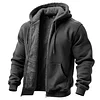 Men's Vintage Fleece Pocket Full Zip Long Sleeve Hoodie Jacket by Inlyline