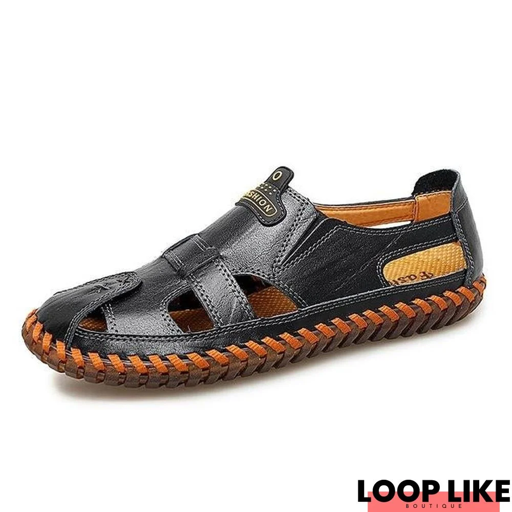 Leather Men Sandals Outdoor Flip Flop Casual Shoes Men Shoes