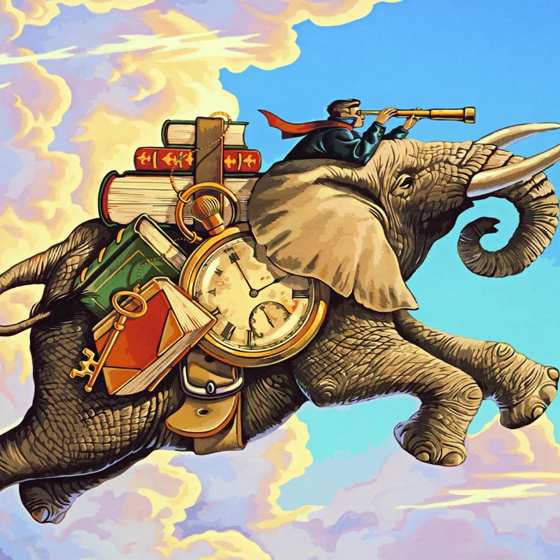 Diamond Painting - Full Round/Square Drill - Elephant(30*30 - 50*50cm)