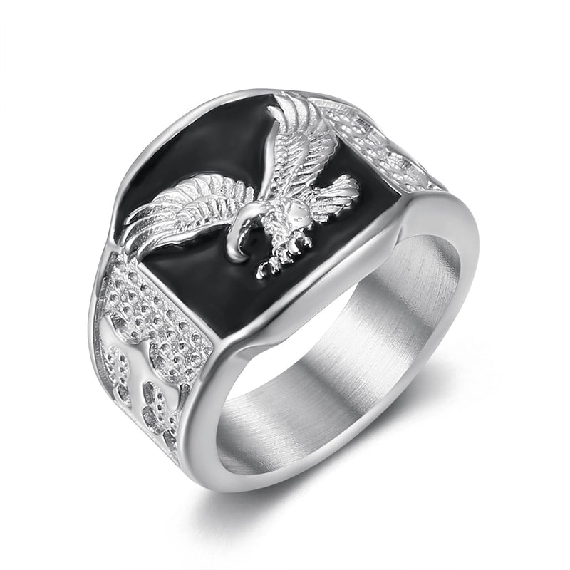 Hip-Hop Eagle 304 Stainless Steel Plating Men’s Rings Punk Rings