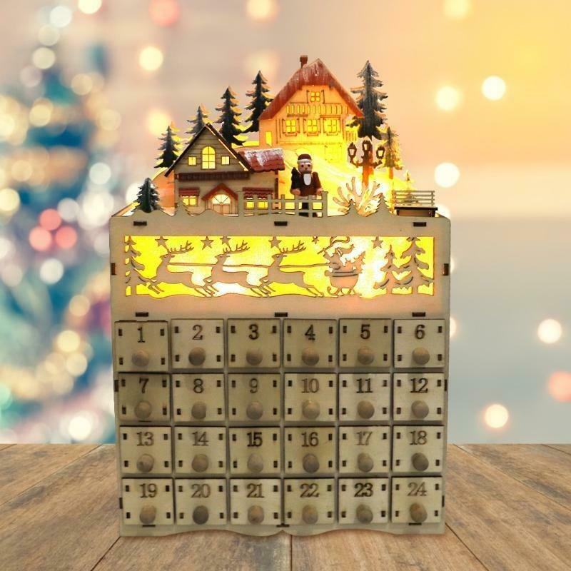Large Wooden Christmas Advent Countdown Calendar、、sdecorshop