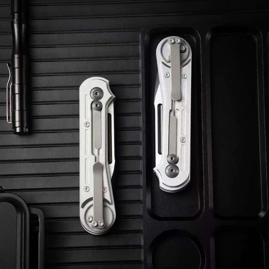 Double helix locking mechanism folding knife