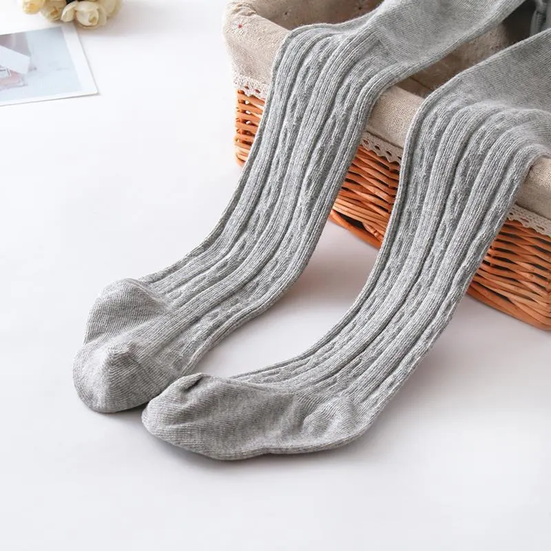 YWHUANSEN 0 to 12 Yrs  Combed Cotton Children's Tights Cable Knitted Girls Pantyhose High Quality Warm Tights Baby Girls Clothes