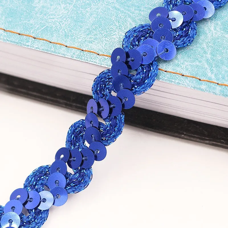 5Meters 1.5cm Loose Round Flat Sequins Laser Giltter Paillettes Sequins for Crafts Sewing on Cloth Accessory Sequin Trim