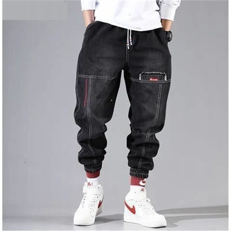 Aonga Streetwear Hip Hop Cargo Pants Men's Jeans Cargo Pants Elastic Harun Pants Joggers Pants 2025 Autumn And Winter aonga