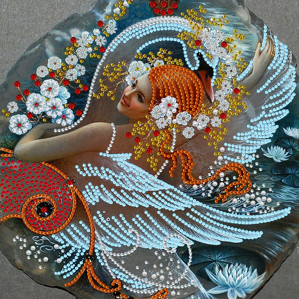 Peach Angel Girl - Partial Drill - Special Diamond Painting(30*30cm)