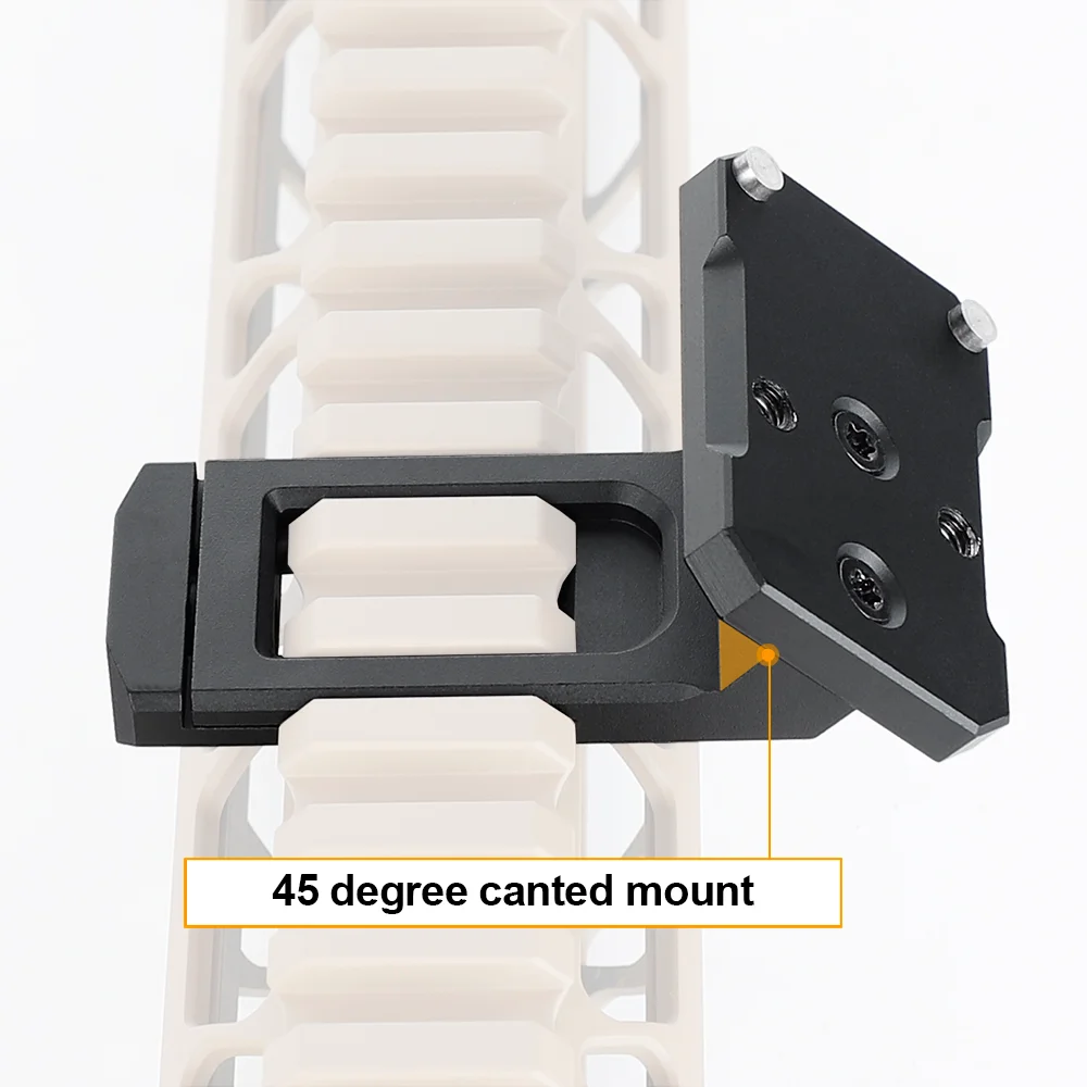 ohhunt&reg; 45 Degree Offset Red Dot Sight Mount Plate for Picatinny Rails Compatible with Holosun 407C/507C/508T