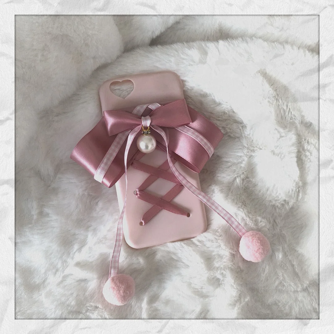 Sweet Ribbon Bow Pearl Phone Case SP1812046