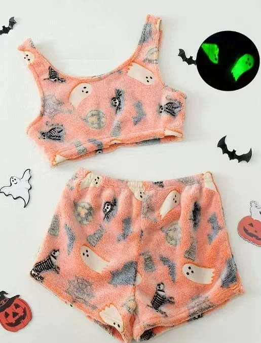 Halloween Glow-in-the-Dark Pajamas Set (Buy 2 Sets Free Shipping)
