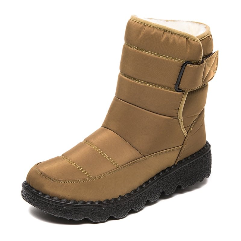 2021 New Winter High-top Plush Boots Water Proof Hook & Loop Plus Velvet Women's Shoes Long Tube Outdoor Snow Boots