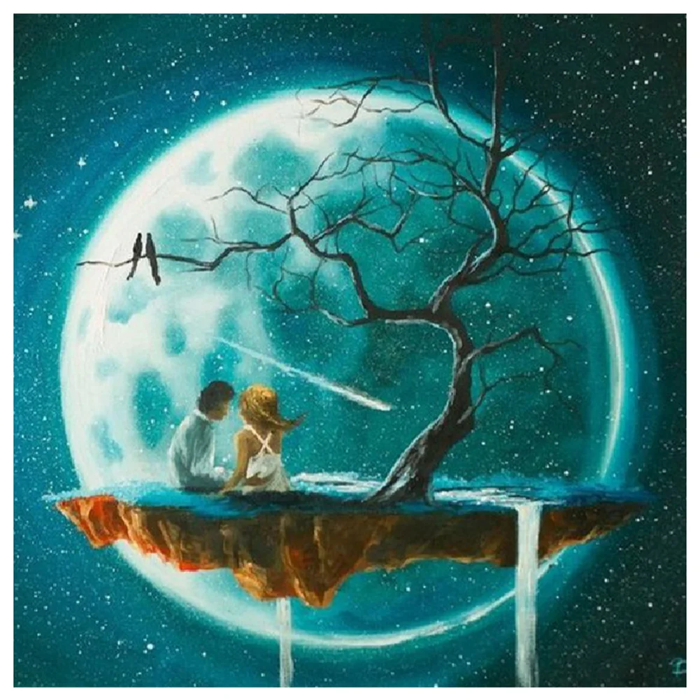 Tree Moon - Full Round - Diamond Painting(30*30cm)