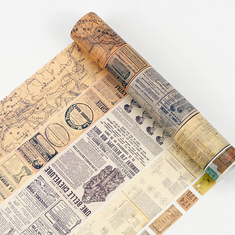 Journalsay Literary Old Newspaper English Retro Journal Washi Tape