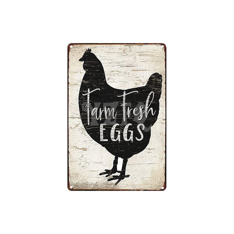 Chicken - Farm Fresh Eggs Vintage Tin Signs/Wooden Signs - 7.9x11.8in & 11.8x15.7in