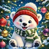Diamond Painting -DIY Round Drill Christmas Polar Bear(40x40cm)