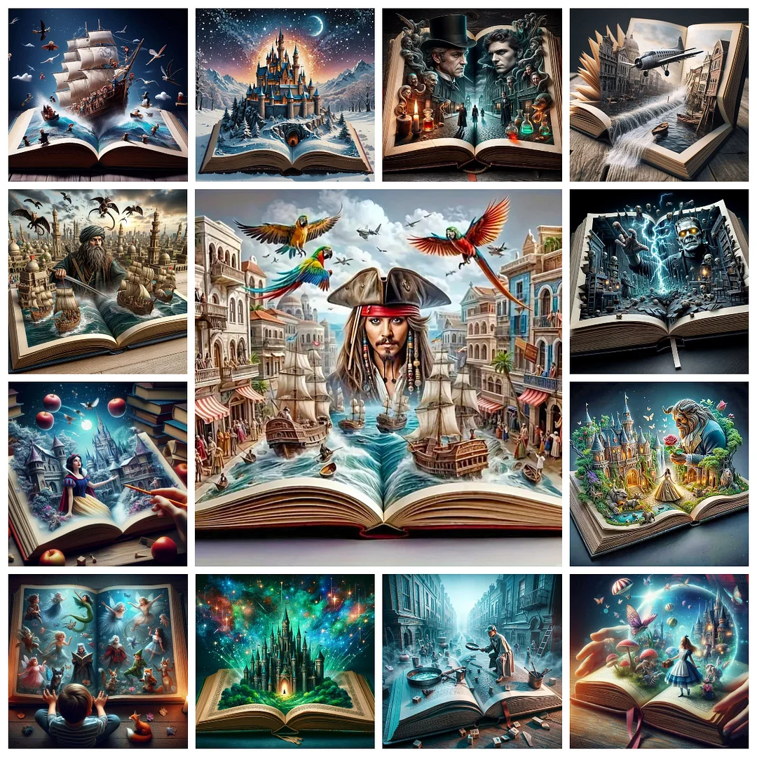 Diamond Painting - Full Round Drill - Books and Movies(Canvas|50*50cm)