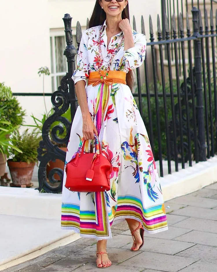 Resort Print Shirt Dress