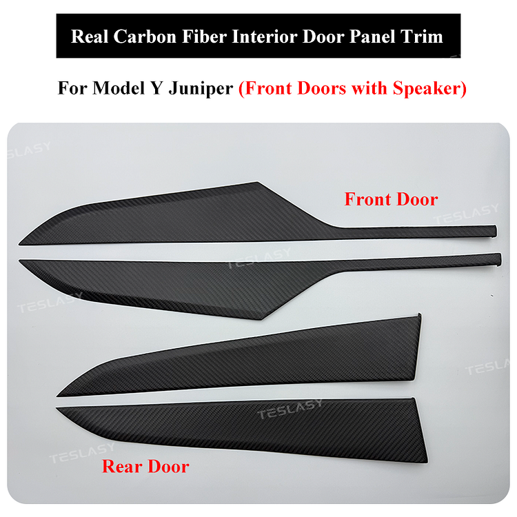 Model Y Juniper Real Carbon Fiber Interior Door Panel Trim Upgrade