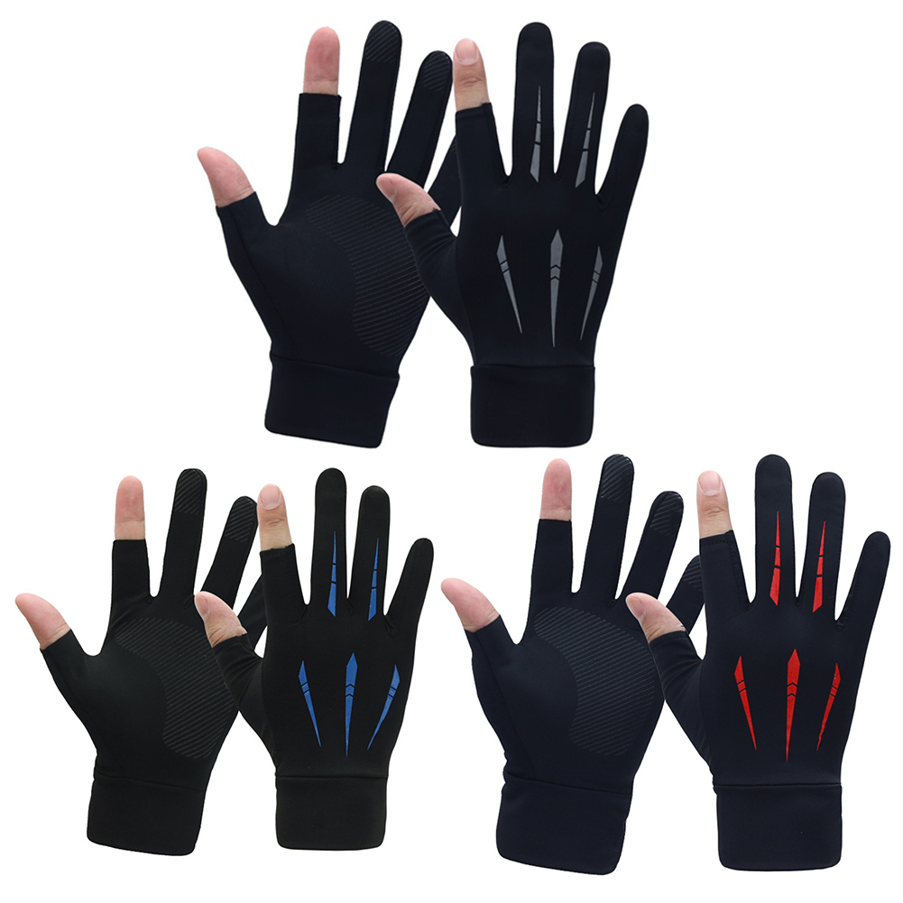 

Fishing Catching Gloves Outdoor Sports Fish Anti-slip 2 Cut Finger Mittens, Red, 501 Original