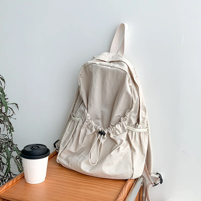 Mongw Mongw Nylon Backpack Backpack Female Summer Korean Wind Summer Style Leisure Commuting Large Capacity Light Student Bag