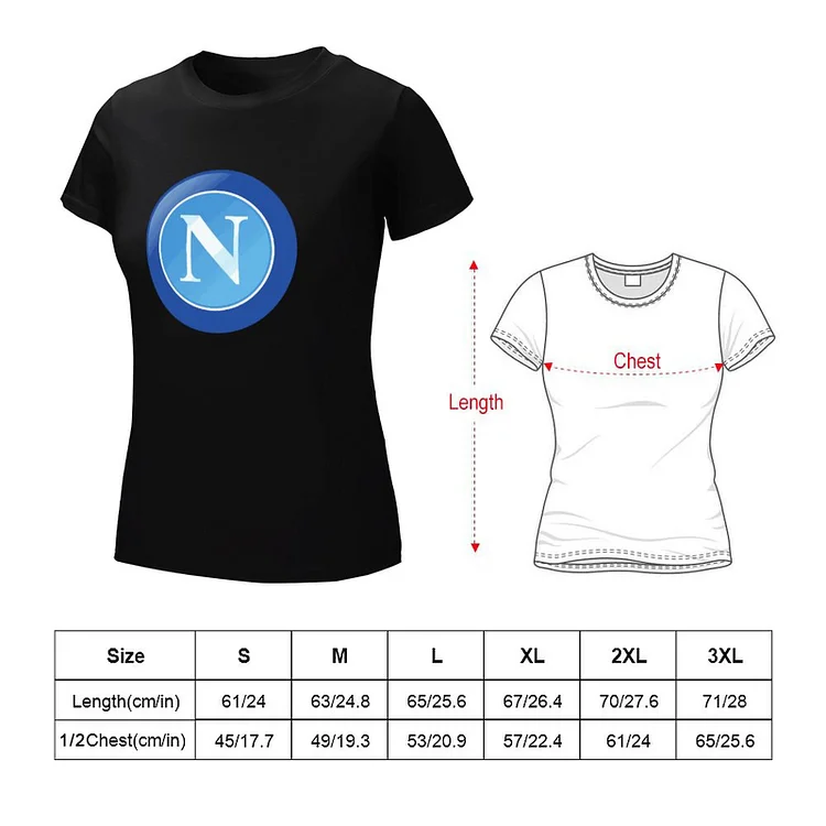 SSC Neapel Damen Kurzarm Rundhals T-Shirt Casual Sommer Tops