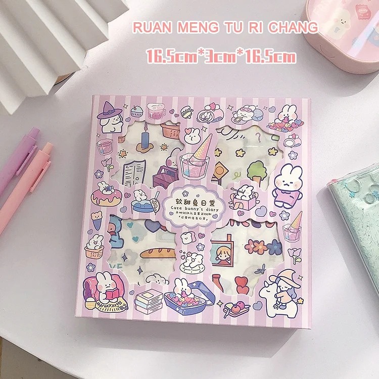 1 Box Stamp Sticker Kawaii Stationery Sticker Cute Mini Gift Diary School  Supplies Scrapbook Decoration Stickers