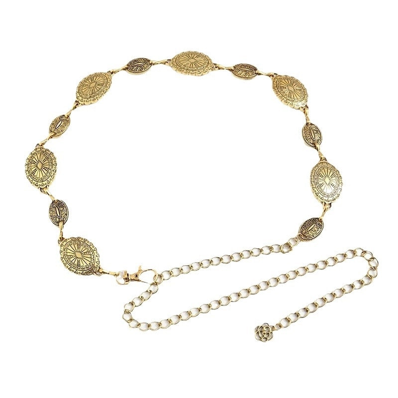 Ethnic Style Geometric Metal Unisex Chain Belts