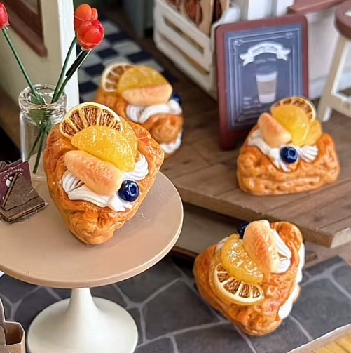 Fruit Waffle - Resin Miniature Food Toy for Dollhouse