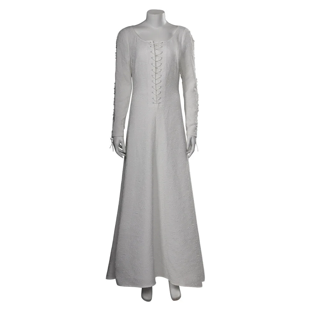TV The Witcher 3 Ciri Outfits White Dress Cosplay Costume Halloween Carnival Suit